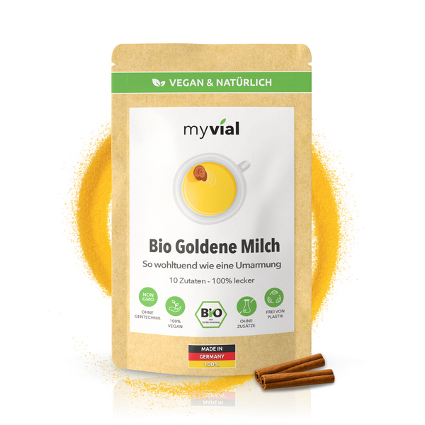 {"loading" => "lazy", "alt" => "Bio Goldene Milch Latte mit 10 ayurvedischen Superfoods"}