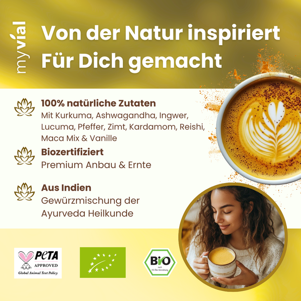 {"loading" => "lazy", "alt" => "Organic Golden Milk Latte with 10 Ayurvedic Superfoods"}